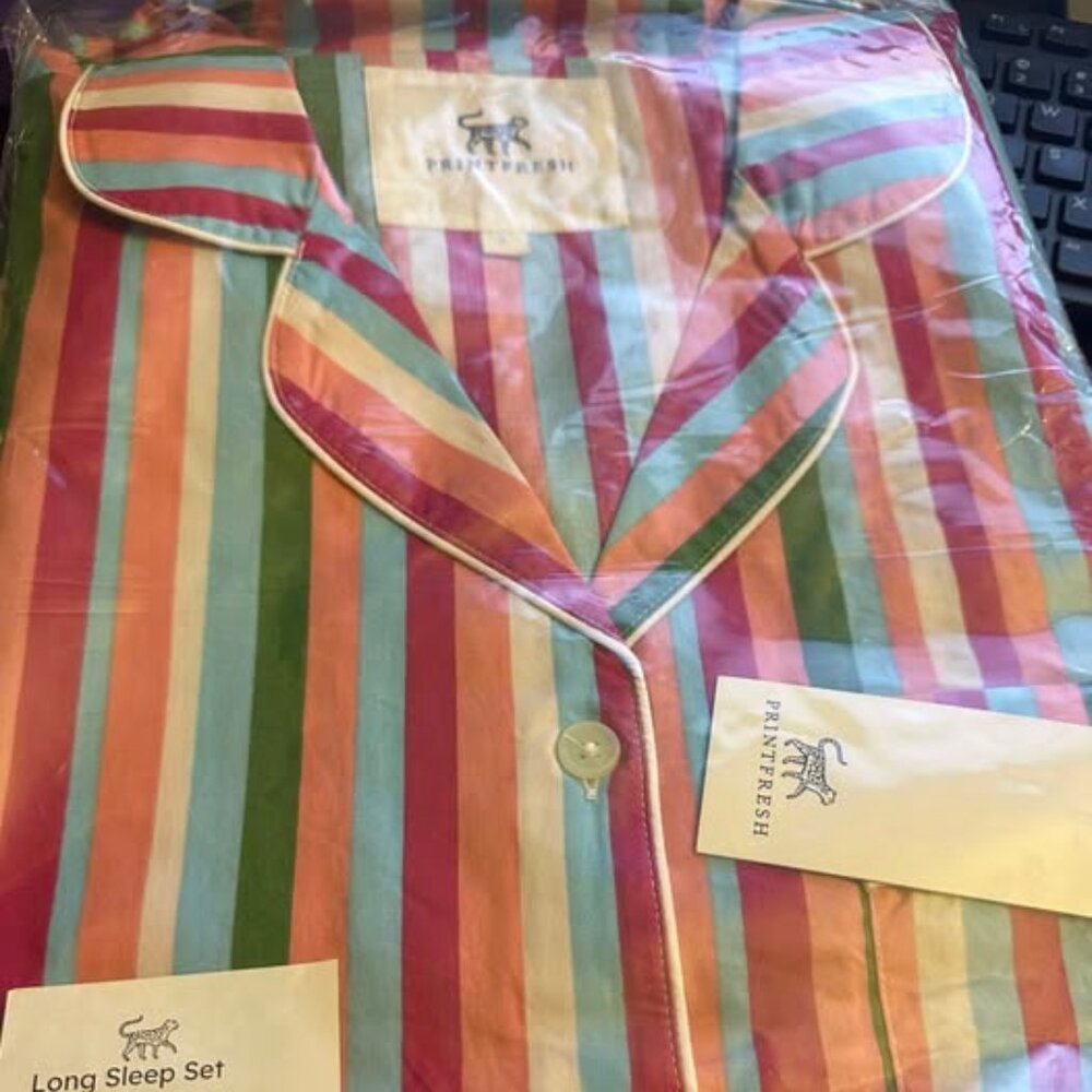 Candy Cane Fuchsia Blush Long Sleep Set, Large